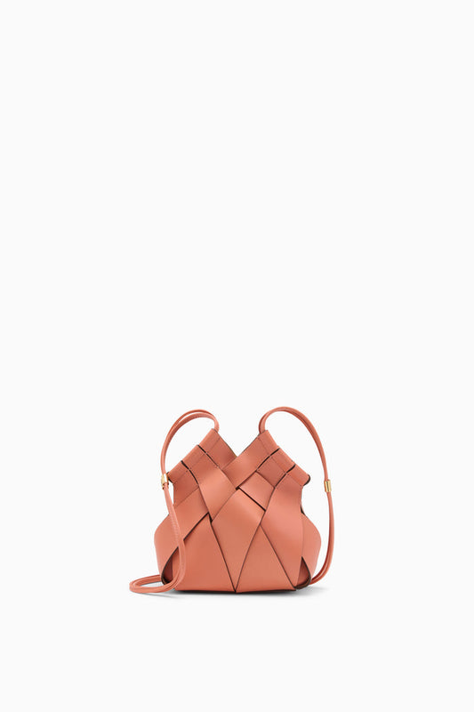 Rose Woven Leather Charlotte Crossbody Bag - Front View | Ulla Johnson