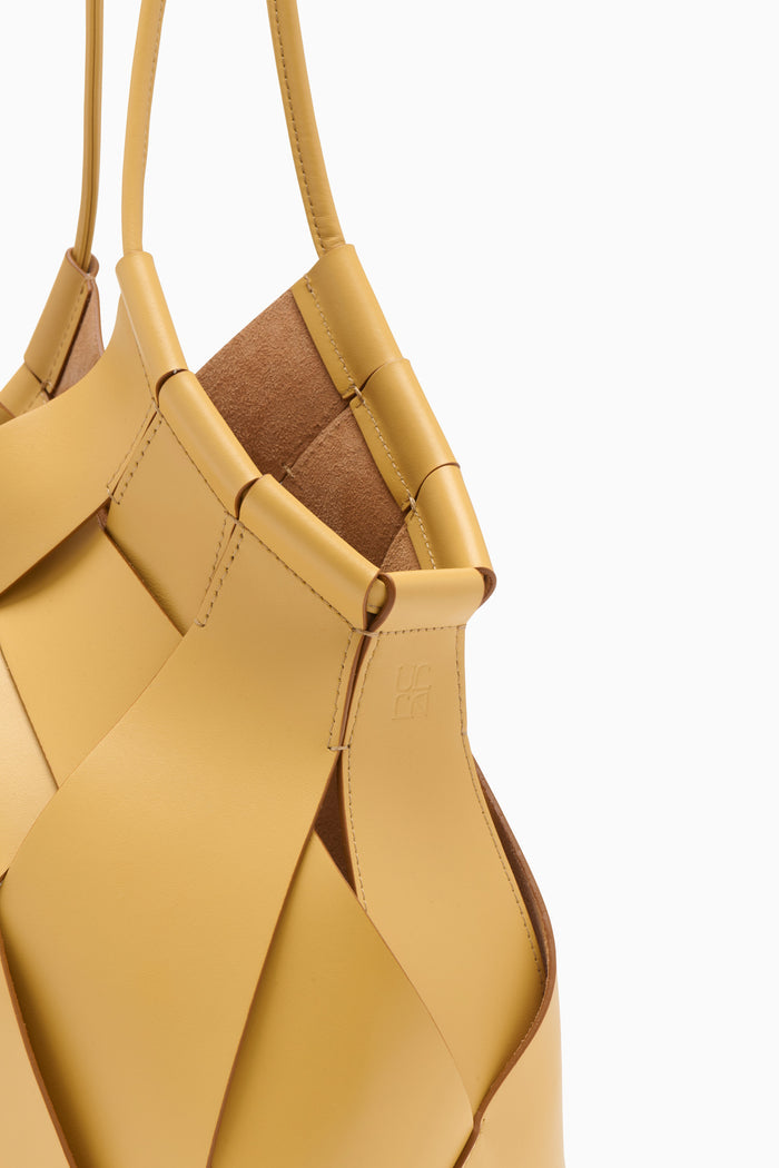 Lotus Yellow Handwoven Charlotte Tote - Interior Detail | Ulla Johnson