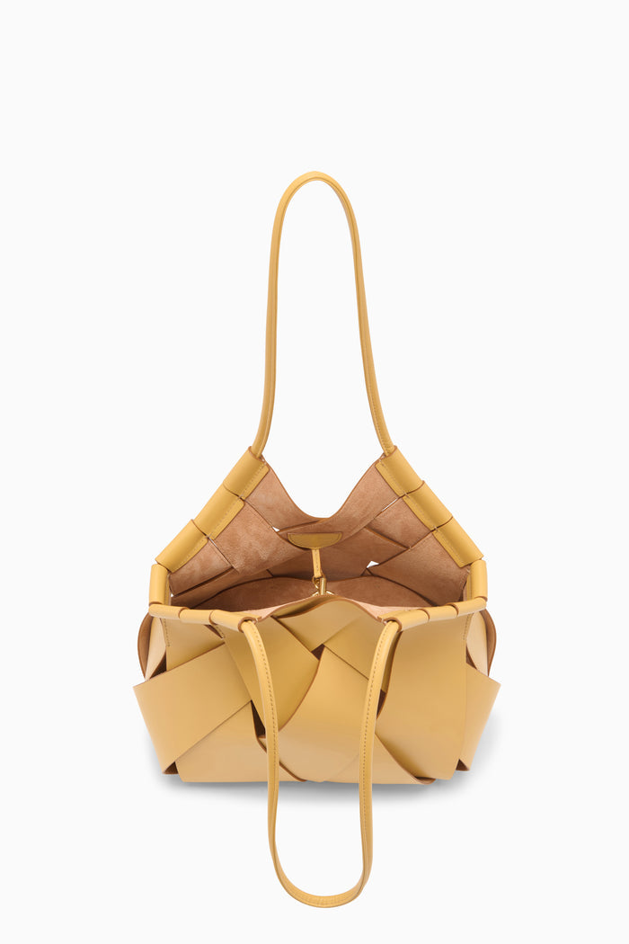 Lotus Yellow Designer Charlotte Shoulder Bag - Open View | Ulla Johnson