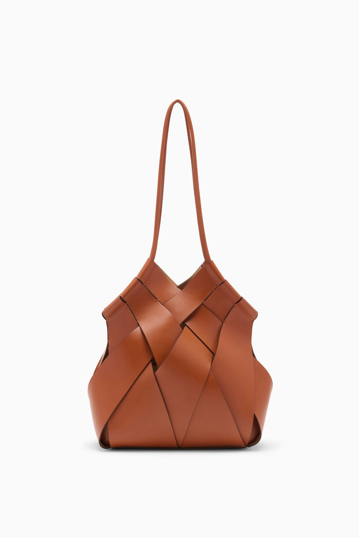 Sierra Woven Leather Charlotte Shoulder Bag - Front View | Ulla Johnson