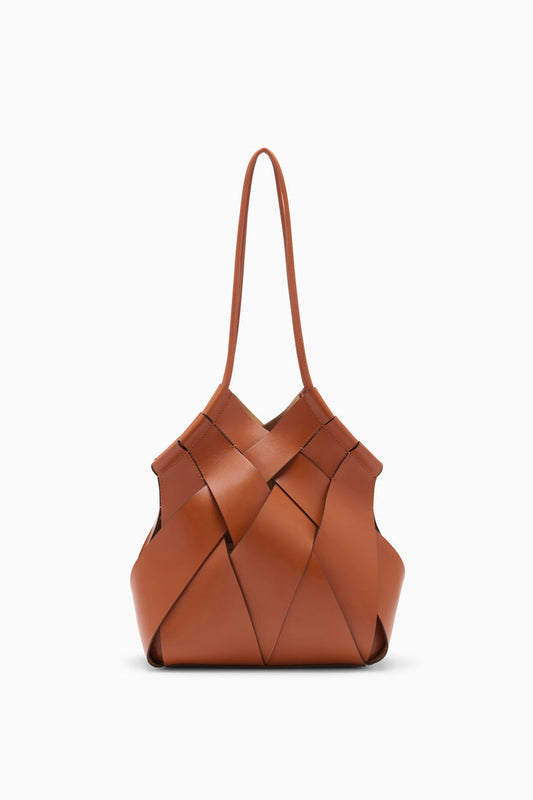 Sierra Woven Leather Charlotte Shoulder Bag - Front View | Ulla Johnson