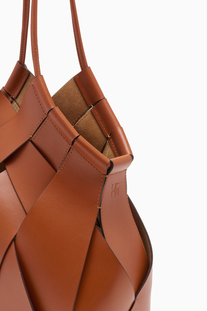 Sierra Leather Charlotte Bag - Woven Detail Close-Up | Ulla Johnson