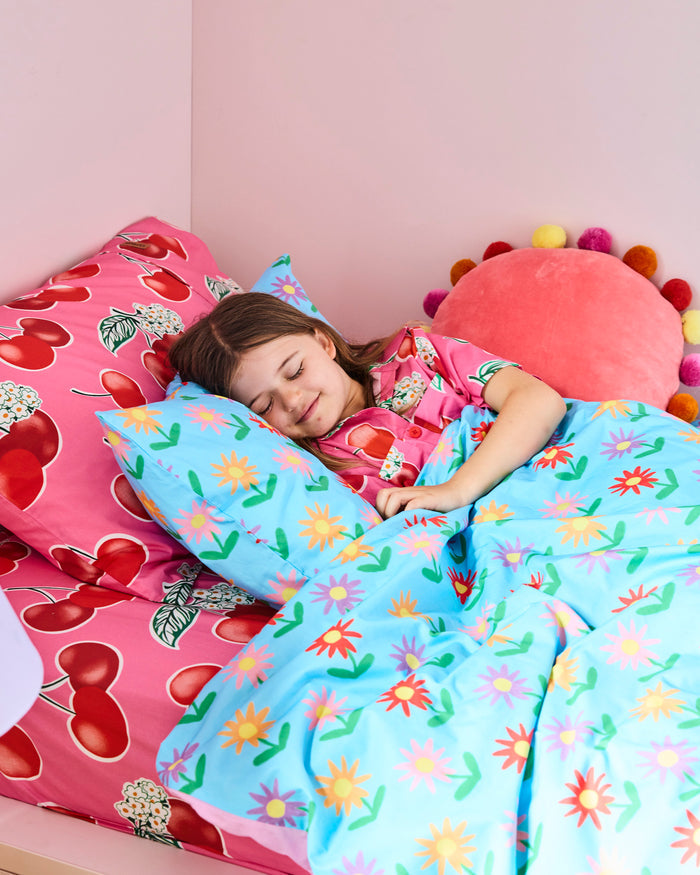 Cherry Blossom Kids Organic Cotton Short Sleeve Shirt & Short Pyjama Set