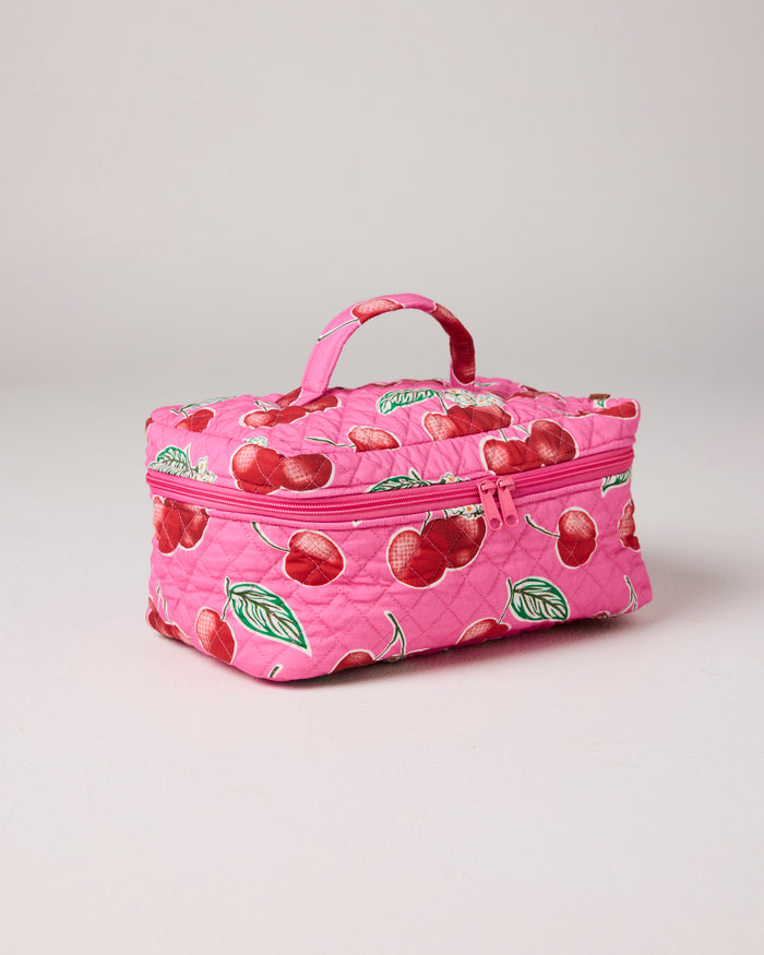 Cherry Blossom Quilted Cotton Toiletry Case