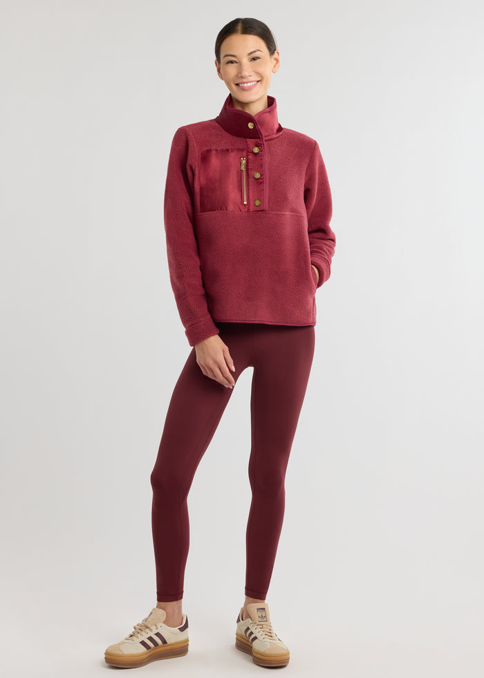 Cherry Lawn Pullover in Sherpa Fleece (Burgundy)