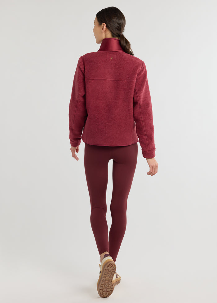 Cherry Lawn Pullover in Sherpa Fleece (Burgundy)