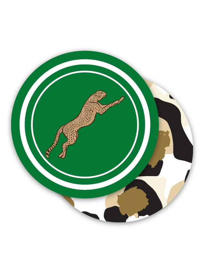 Classic Cheetah Round Paper Coasters