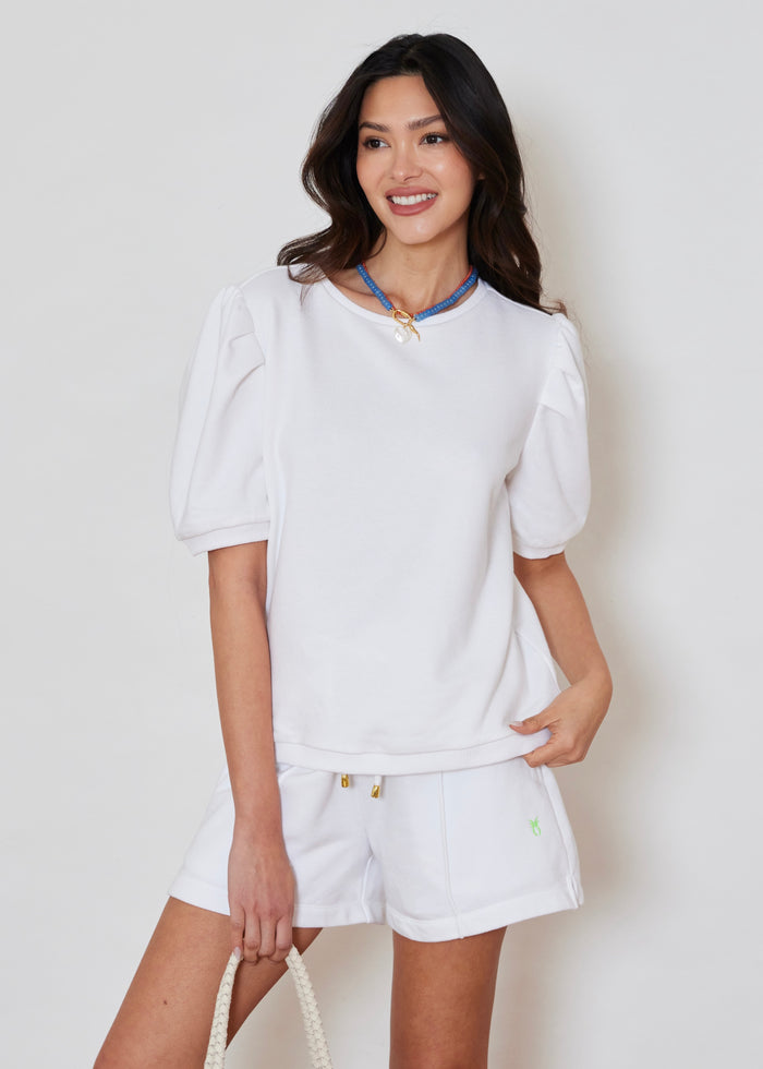 Cleo Top in French Terry (White)
