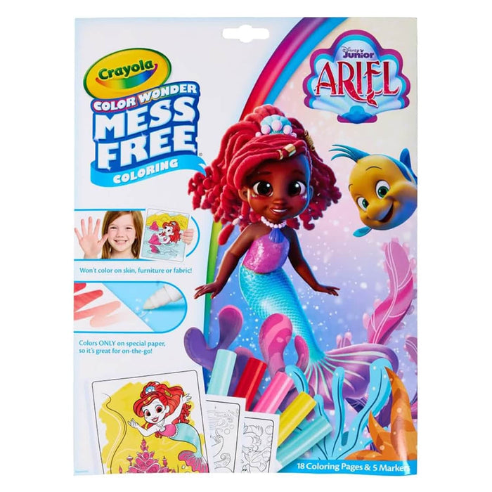 Disney Ariel 18 colouring pages with 5 Mess free Marker pens