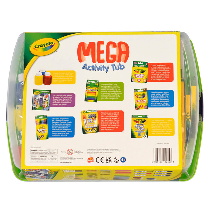 Base of a Crayola Activity Tub showing contents