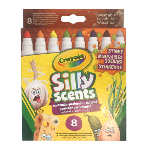 Crayola Pack of 8 Silly Scents Stinky Scented Markers Broad Line