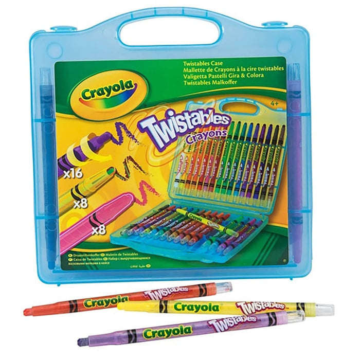 Blue plastic case for Crayola Twistables crayons