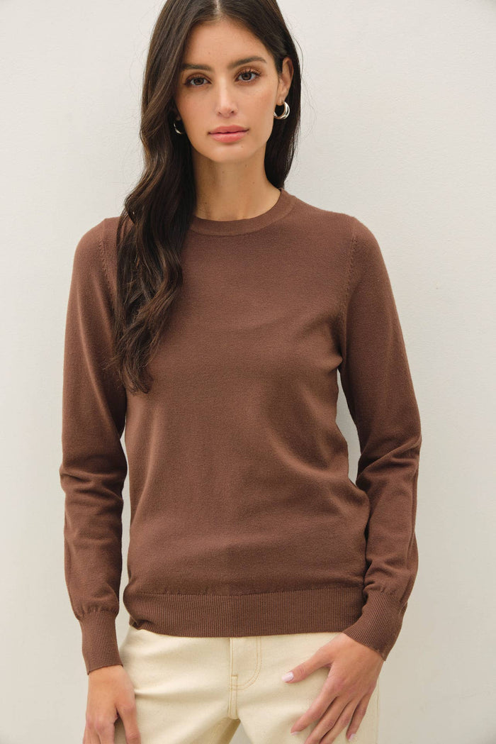 CREW NECK SOFT KNIT SWEATER