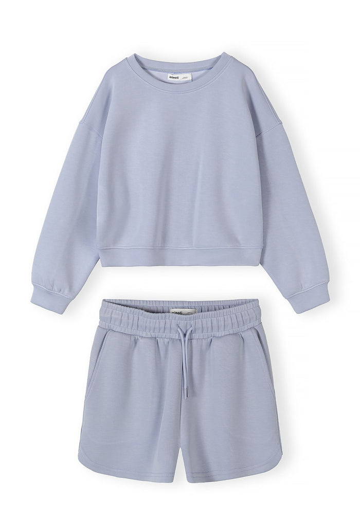 Sweatshirt & Shorts Set, Lavender Blue - 2