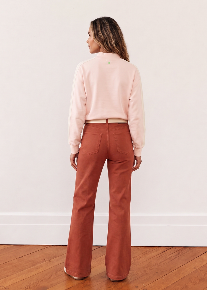 Crosstown Mock Neck in French Terry (Powder Blush)