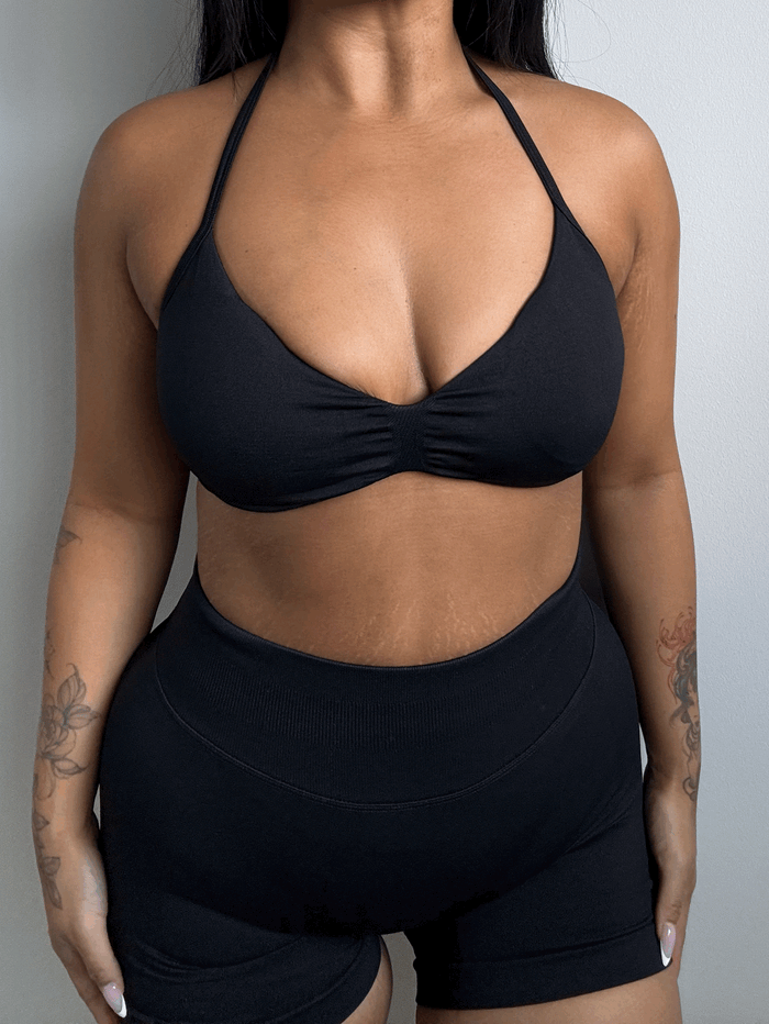 CurveContour Curve Halter Bra Classic Black
