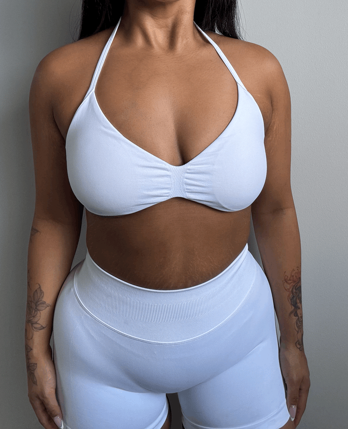CurveContour Curve Halter Bra Classic White