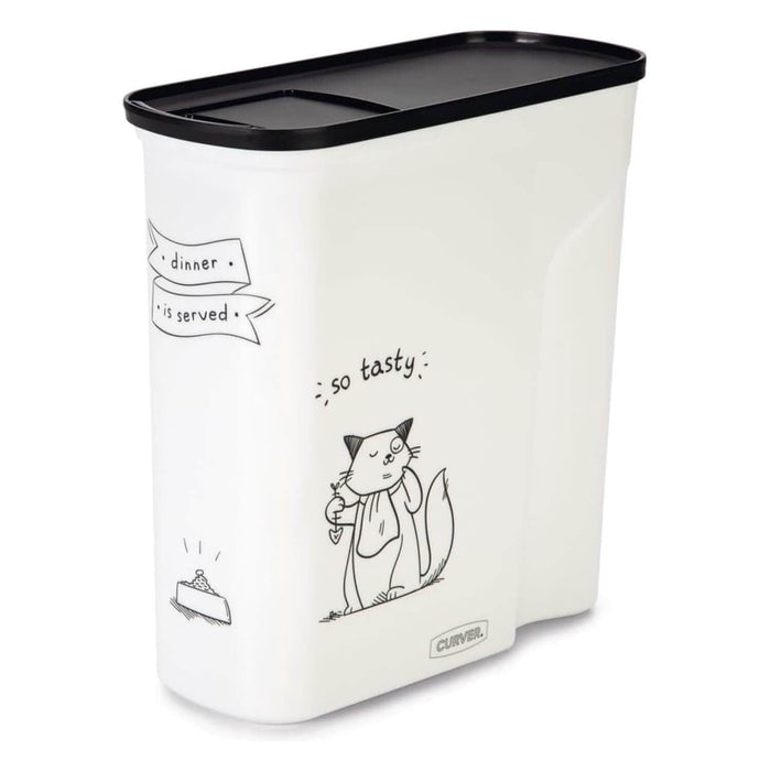 Cat design plastic container for dry pet food