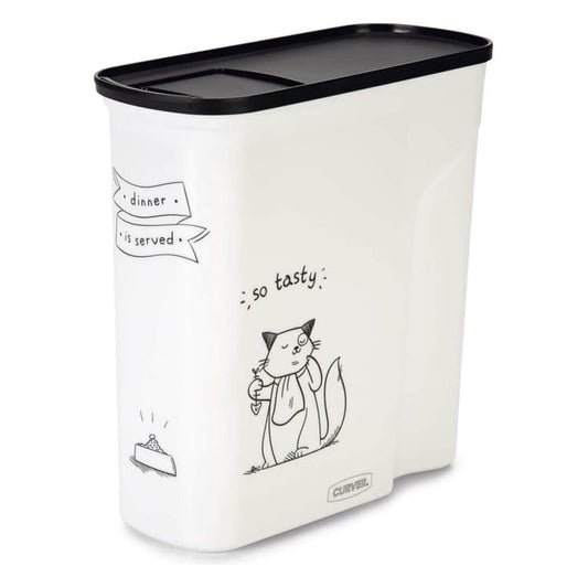 Cat design plastic container for dry pet food