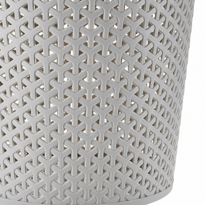 close up of rattan detailing made from plastic material