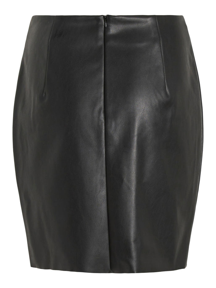 Dagmar Faux Leather Mini Skirt (Black)
