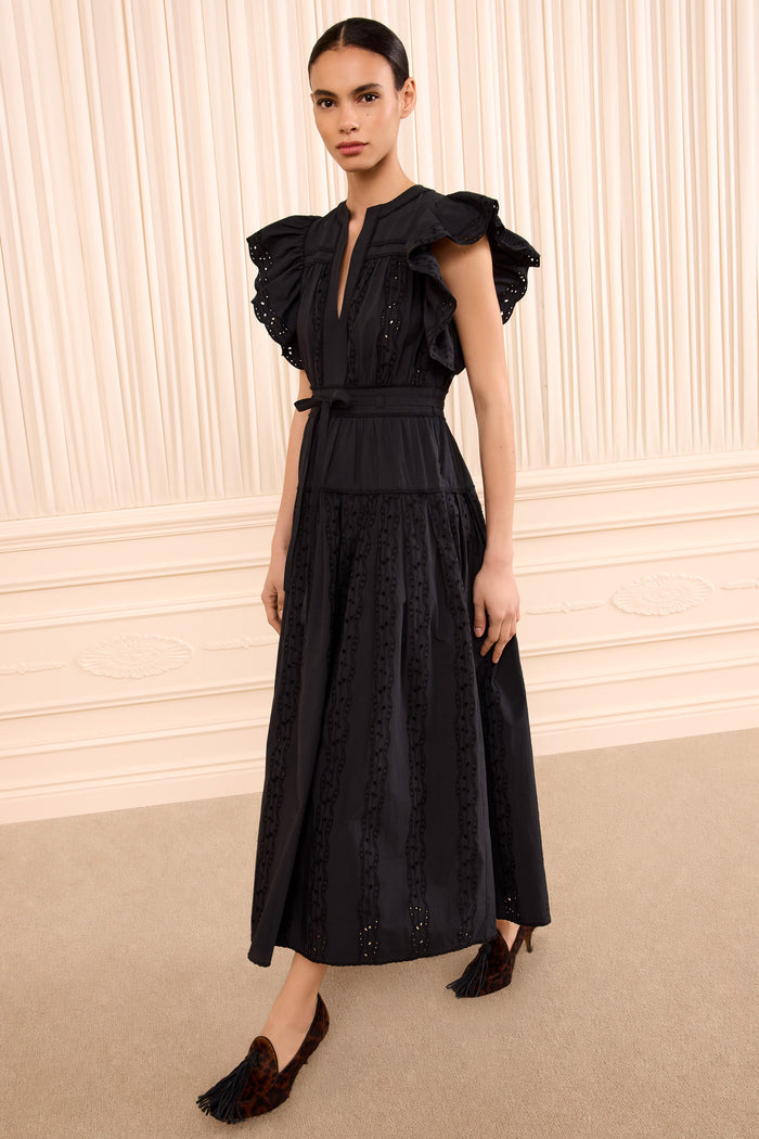 Dani Short Sleeve Cotton Dress - Noir