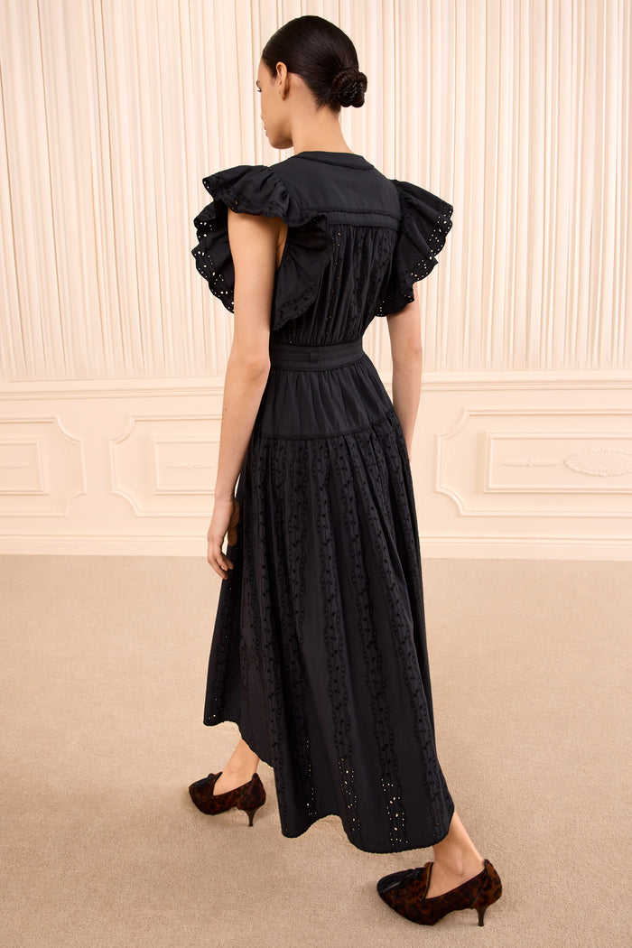 Dani Short Sleeve Cotton Dress - Noir