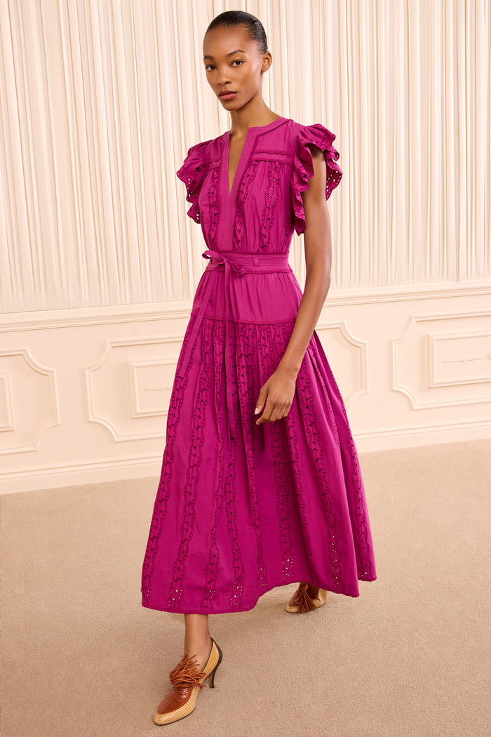 Dani Short Sleeve Cotton Dress - Orchid