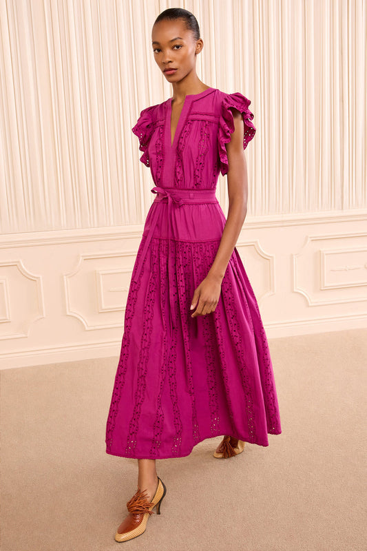 Dani Short Sleeve Cotton Dress - Orchid