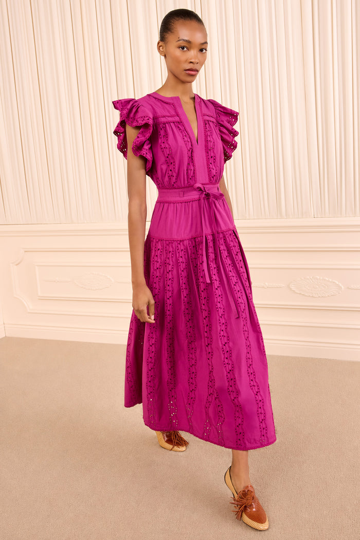 Dani Short Sleeve Cotton Dress - Orchid