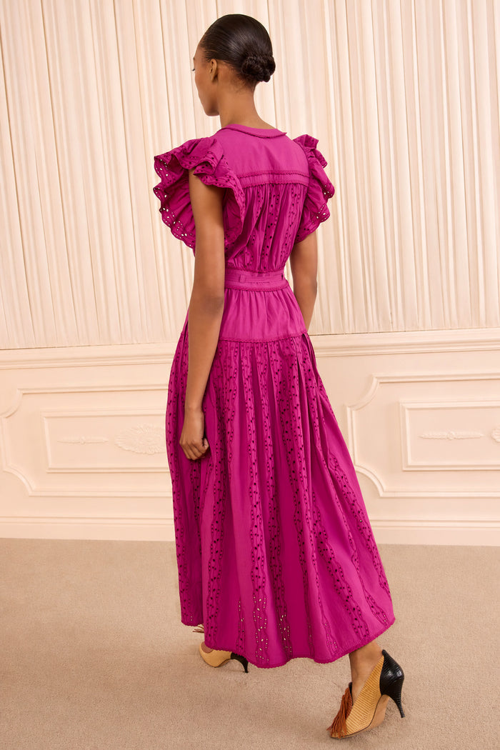Dani Short Sleeve Cotton Dress - Orchid