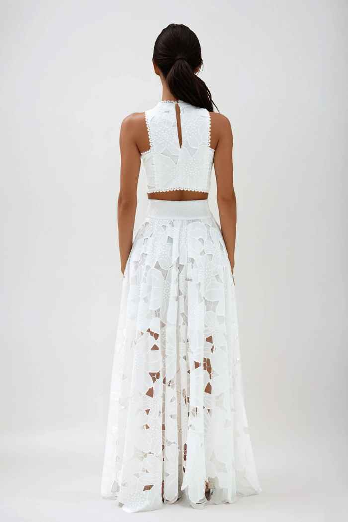 darija-sleeveless-flower-cutout-skirt-set