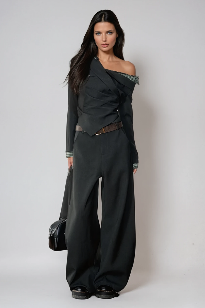 darko-one-shoulder-grid-top-in-green