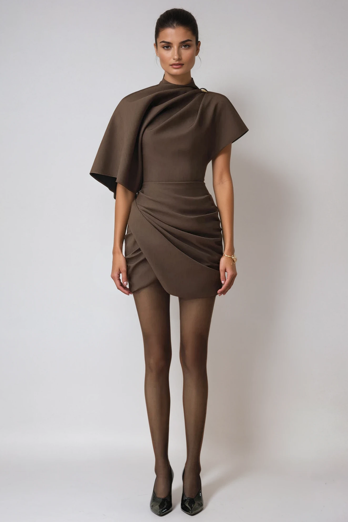 deirdre-shawl-ruch-mini-dress