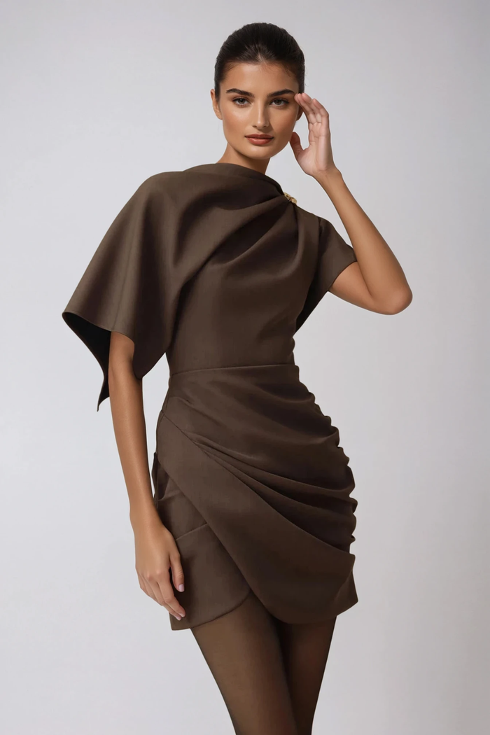 deirdre-shawl-ruch-mini-dress