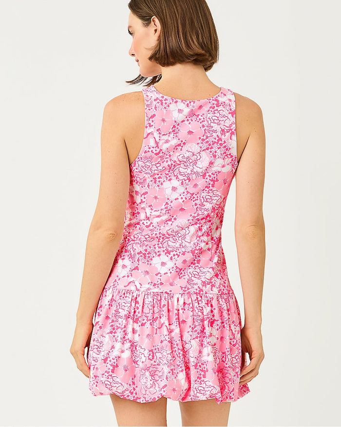 Lilly Pulitzer - Delvenie Bubble Hem Dress - Conch Shell Pink Burst Of Joy