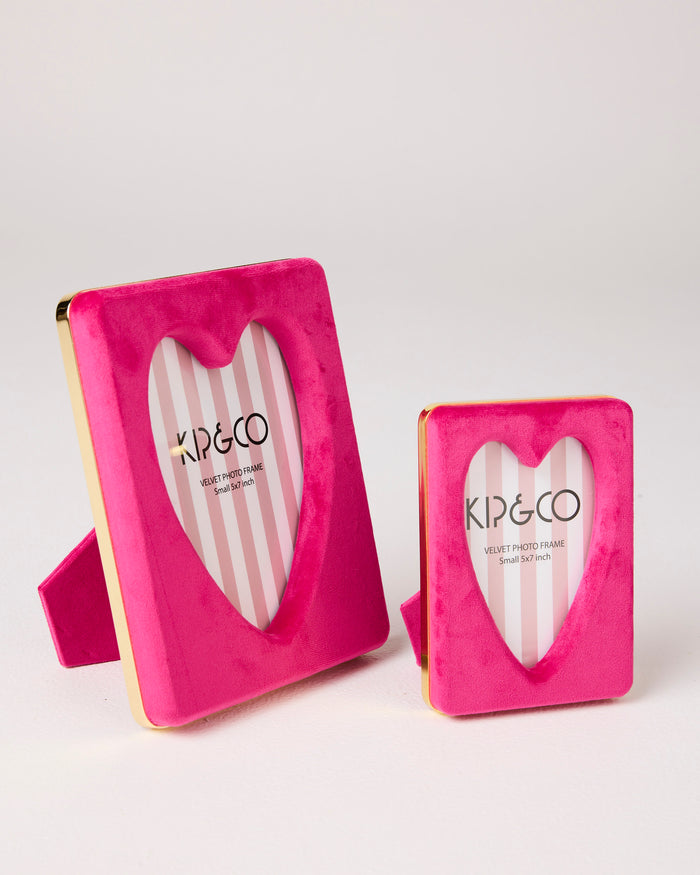 Desert Pink Heart Velvet Photo Frame