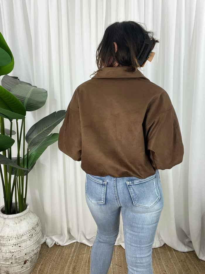 Dexter Faux Suede Bomber Jacket