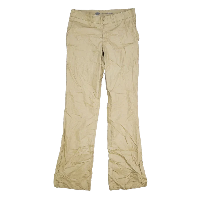 Dickies Women's Khaki Slim Trousers - Small - Army & Outdoors - Dress Trousers