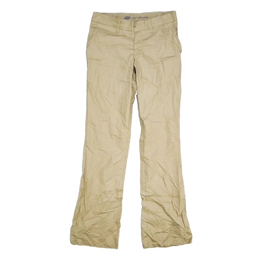 Dickies Women's Khaki Slim Trousers - Small - Army & Outdoors - Dress Trousers