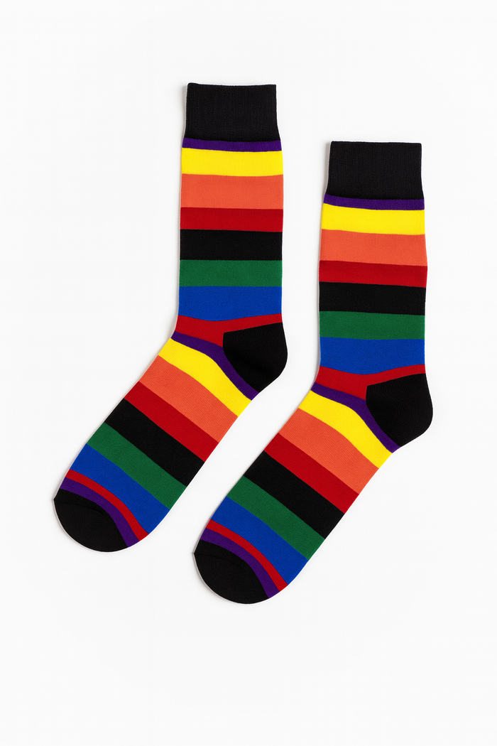 Diverse Charm Midnight socks close-up showing how darker tones shift the pattern's feel