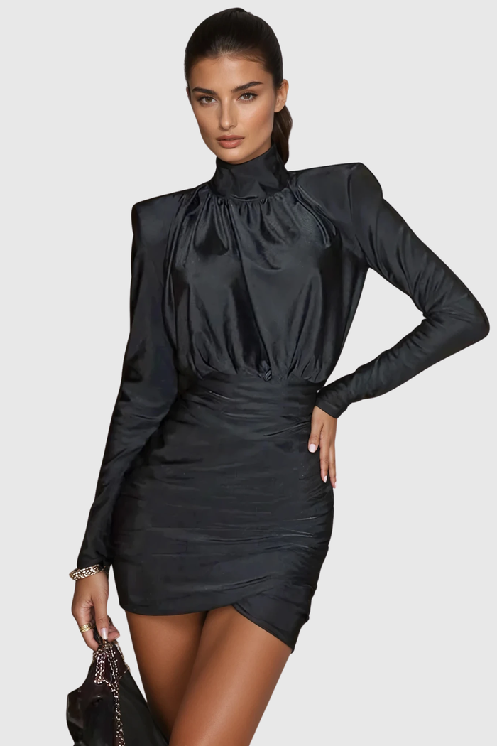 dominick-long-sleeve-ruch-mini-dress