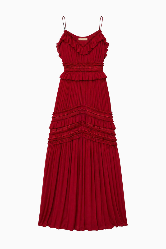 Dorothea Sleeveless Silk Gown - Cerise