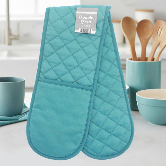 Double Oven Glove Pro Chef Traditional Quilted Two Handed 90cm