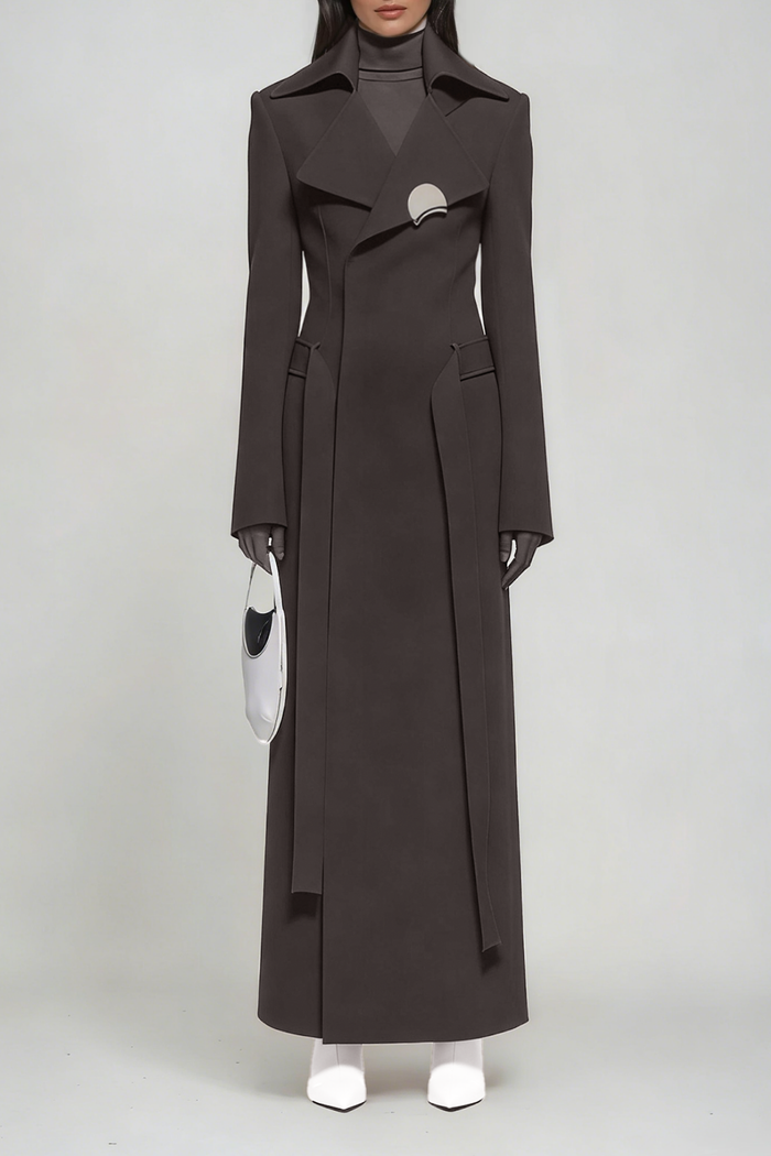 Dubravka Deconstruct Lapel Coat In Brown