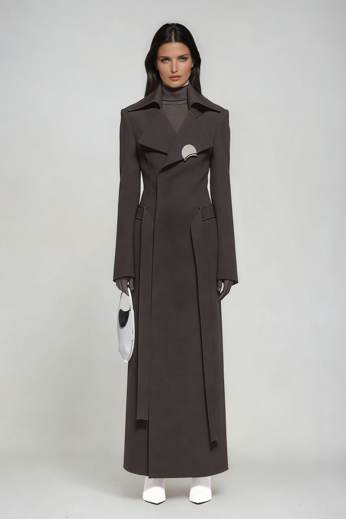 Dubravka Deconstruct Lapel Coat In Brown
