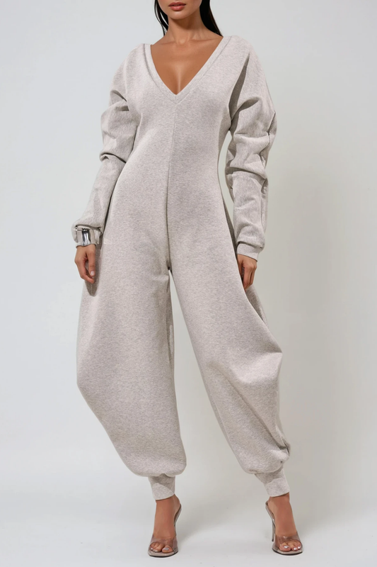 Dylis V Neck Barrel Jumpsuit