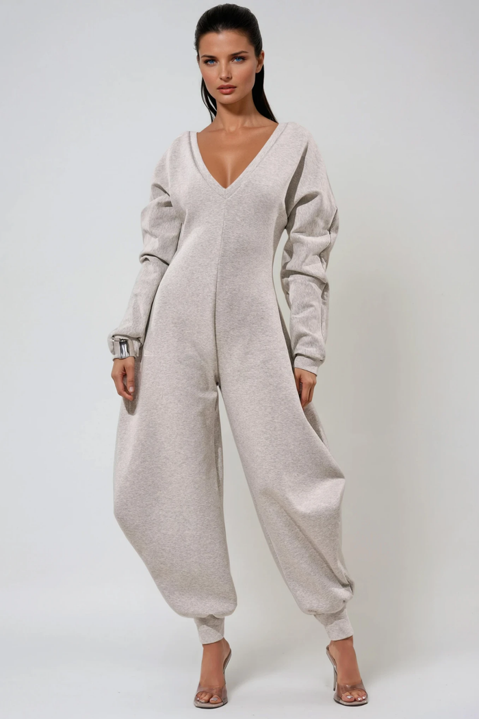 Dylis V Neck Barrel Jumpsuit