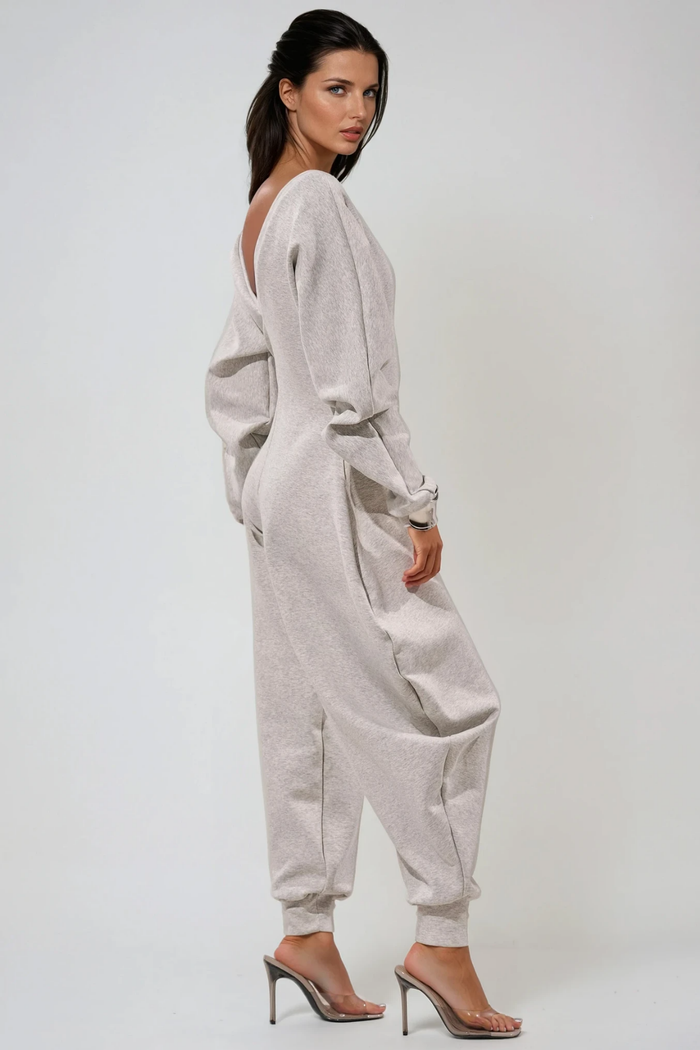 Dylis V Neck Barrel Jumpsuit