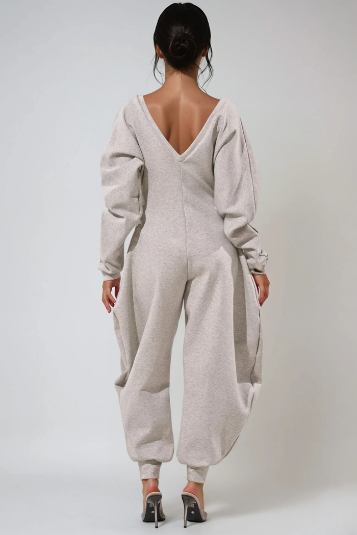 Dylis V Neck Barrel Jumpsuit